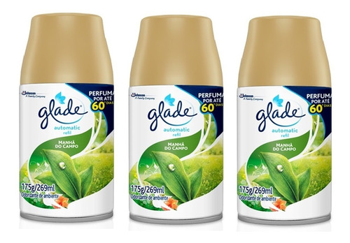 3 Refil Glade Automatic Manhã Do Campo  269ml