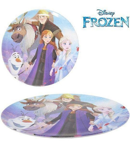 Imagem 2 de 4 de Prato Raso Infantil Pratinho Frozen 2 Disney Etihome