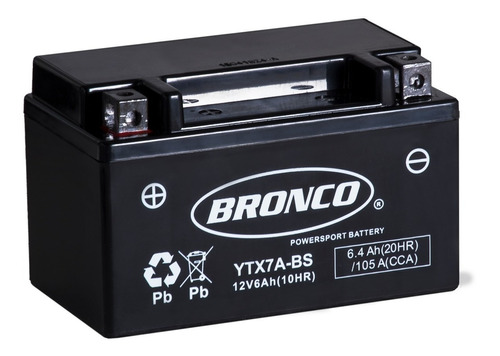 Imagen 1 de 6 de Bateria Moto Bronco Ytx7a-bs Gel Motoscba P