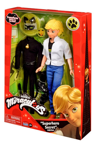 Playmates Miraculous Adrien Superhero Secret Figura Muñeco