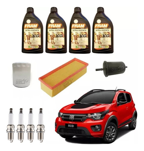 Kit Afinación Para Fiat Mobi 1.0l Aceite Sintetico 5w30 