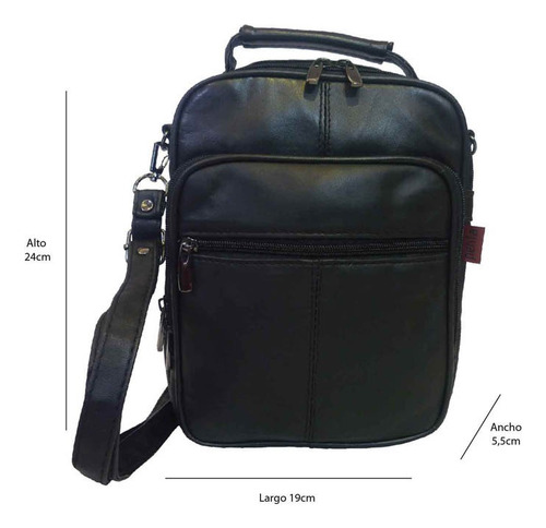 Set Morral Y Riñonera Penta En Cuero - Día Del Padre Negro