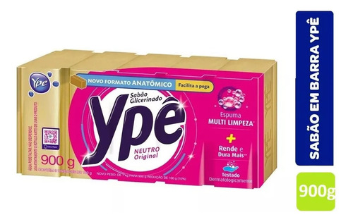Kit 6 Pacotes De Sabão Em Pedra Ypê Neutro C/ 900g Cada