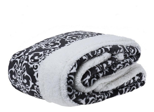 Cobertor Di Fatto Dupla Face cor branco e preto de 2.6m x 2.4m