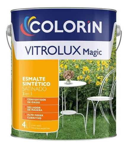 Esmalte Sintético Colorin Vitrolux Negro Satinado X 4 Litros