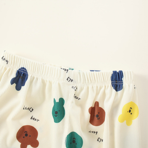 Conjunto Pijama Suave Para Niño 3-7a Con Estampado De Conejo Caqui 5-6 Años