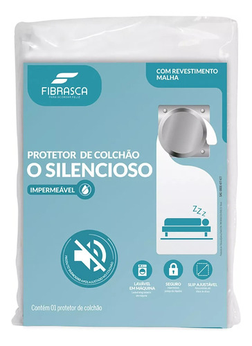 Protetor colchão capa silencioso imp Casal 140cm x 190cm Fibrasca