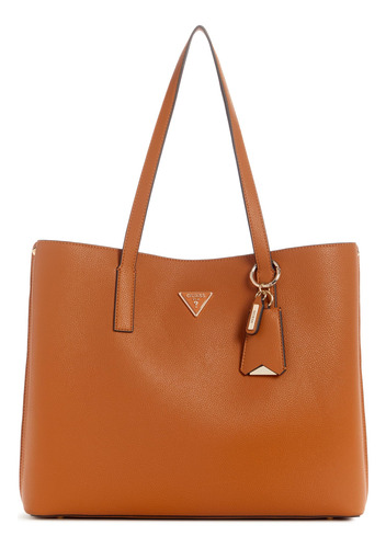Bolso Guess Meridian Girlfriend Tote Coñac Con Bolsillos