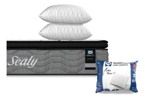 Colchón Sealy Individual Ortopédico Freetz | Con Tecnología Freshsupport Antibacteriana + 2 Almohadas Premium