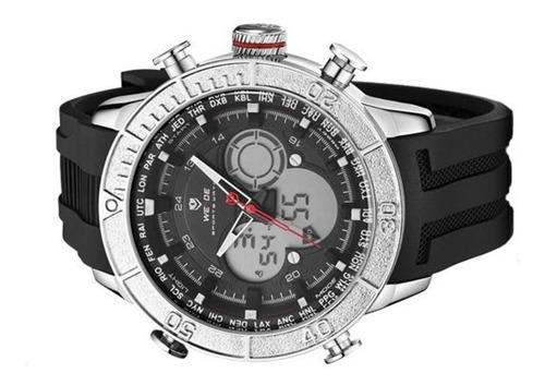 Relógio Masculino Weide Wh-6308 Anadigi Prata / Nfe Garantia