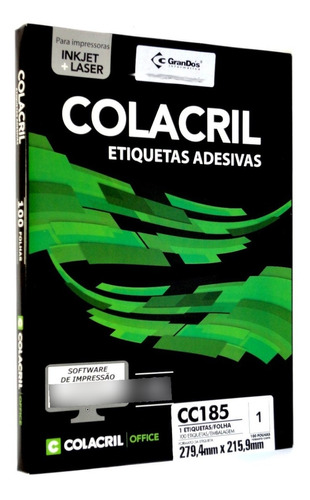 Etiquetas Cc185 215,9mm X 279,4mm Colacril