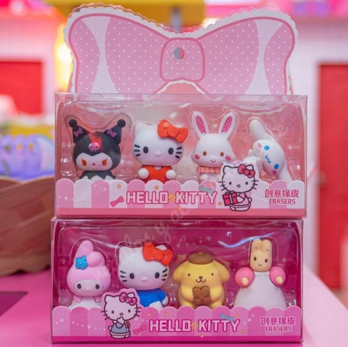 Set De 2 Borradores Personajes Sanrio Hello Kitty 8 Piezas 