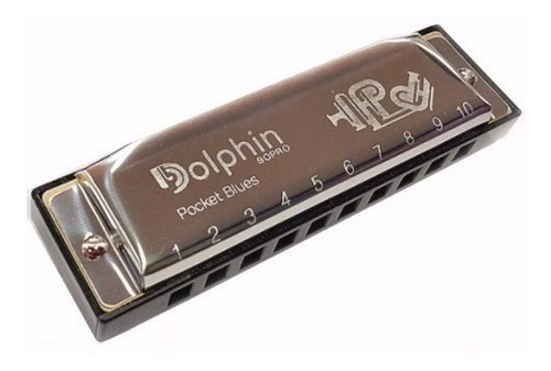 Dolphin Pocket Blues harmonica cor prata