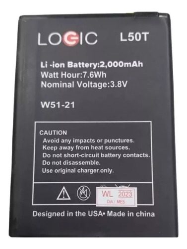Bateria Pila Logic L50t De 2000mah