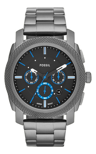 Reloj Fossil Machine Fs4931 De Acero Inoxidable Ahumado Para