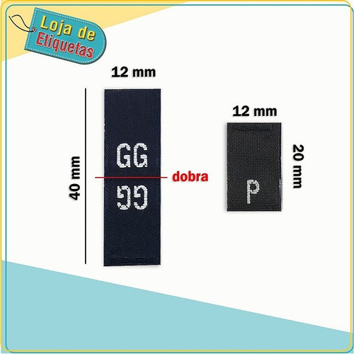 Imagem 2 de 4 de Etiqueta Bordada Numeração Kids Fundo Preto 100pçs