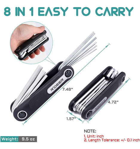 8 En 1 Clave Hexadecimal Plegable Conjunto Rdeer Pocket Port