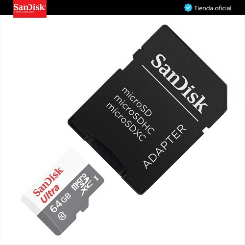 Imagen 2 de 3 de Tarjeta Micro Sdxc 64gb Sandisk Ultra, Uhs-i, C10, 100mb/s