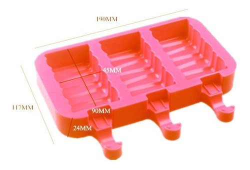 Imagem 5 de 8 de Forma De Picolé Em Silicone Com Tampa Faz 3 Sorvetes Zig Zag
