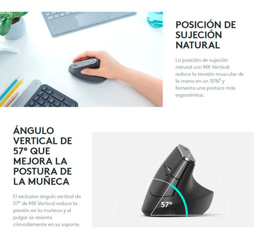 Imagen 7 de 10 de Combo Ergonómico Logitech: Teclado K860 + Mouse Mx Vertical