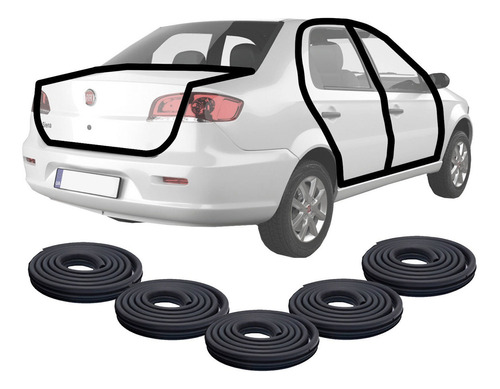 Combo 3 Burletes Baul Fiat Siena 5 Puertas Regalo Premium