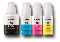 Comprar Kit 4 Botellas Tinta Canon Gi-10 Negro Cian Magenta Amarilo