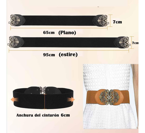 Cinturón Elástico Ancho Para Mujer Cinturón Sin Hebilla De