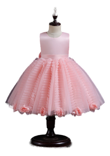 Vestido De Espectáculo Infantil Puff Girl Princess Flower We