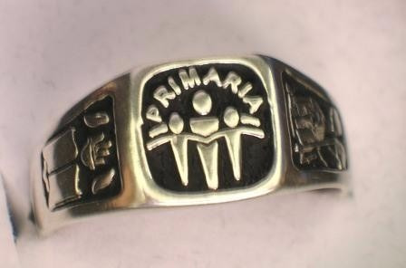 Anillo, Caucho Y Dije Primaria O Secu En Plata Fina Ley .925