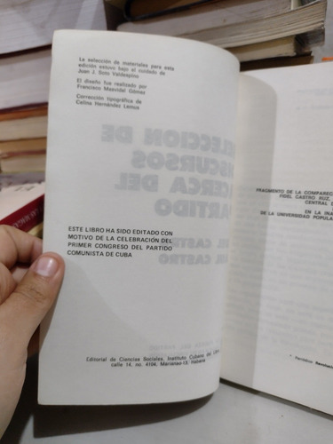 Selección De Discursos Acerca Del Partido Fidel Castro Rp27 (Usado)