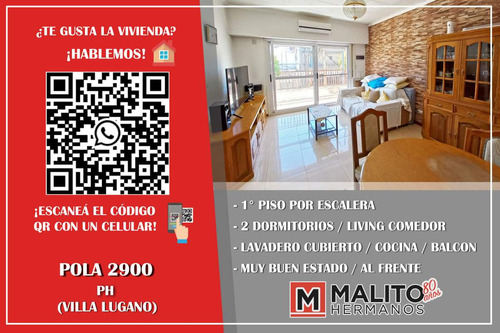 Venta Ph 3 Ambientes Con Balcon Al Frente En Villa Lugano