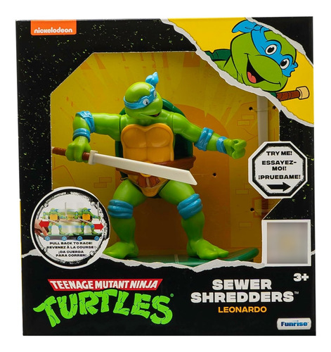 Tortugas Ninja Leonardo Clásico, 13 Cm, Edad 3+, Katana Incl
