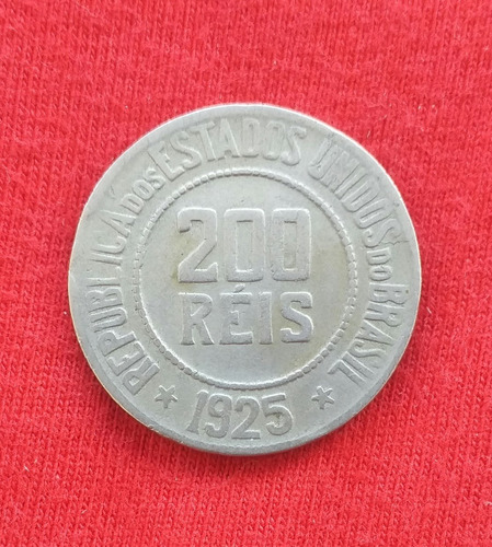 Moneda Brasil 1925. 200 Reis