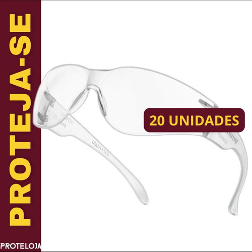 Kit 20 Óculos De Proteção Rj Imperial Segurança Epi Obra Cor da lente Incolor