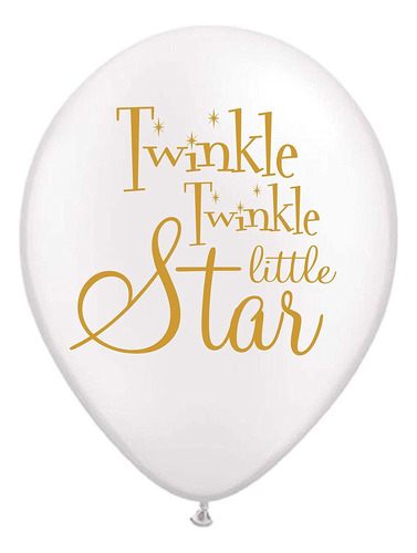 Twinkle Little Star Globo Blanco Set 3 Baby Ducha Decoracion