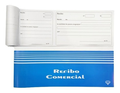 Recibo Comercial Grande Azul X7 Libretas - Papelcur