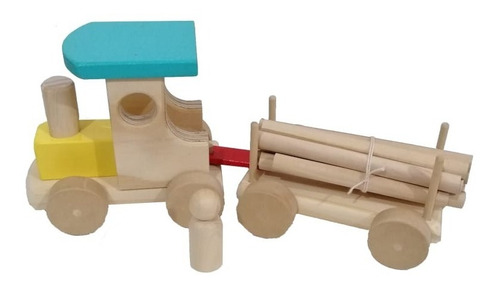 Tren De Madera Didácticos Con Carga Y Muñeco