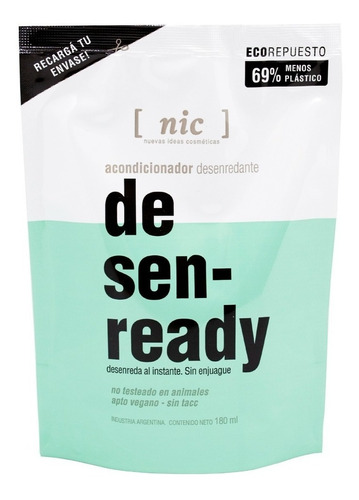 Nic Desenready Repuesto Refill Acondicionador Sin Enjuague