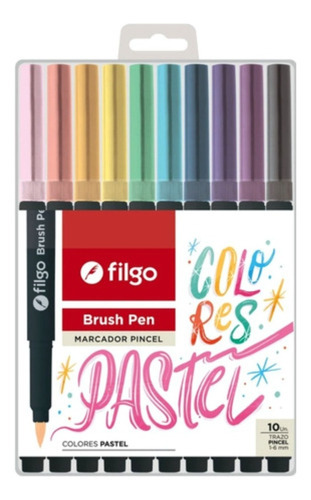 10 Marcadores Brush Pen Punta Pincel Filgo Pastel