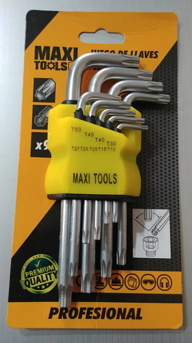 Llaves Torx Estrella Punta Hueca 9 Piezas