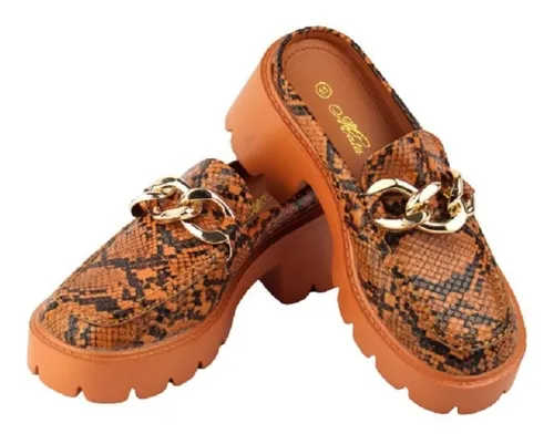 Zapato Flat Mule Casual Para Mujer Hanna Mx Fashion Snake Cuotas