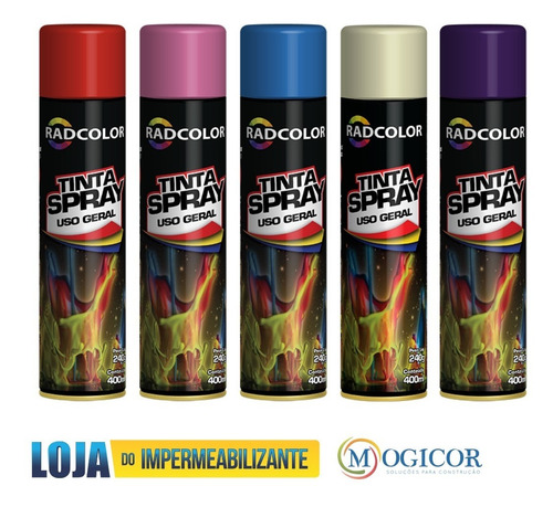 Imagem 3 de 5 de Tinta Spray P/ Pintura De Metal Madeira Vidro Alumínio 400ml