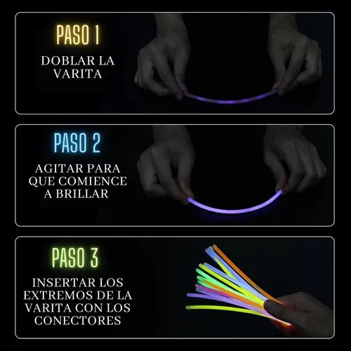 Pulseras Luminosas Neon Quimica Cotillon Pack X 100 Unidades - $ 8.820