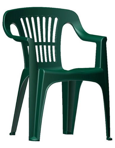 Silla Resina Plástico Jardín Verde Soporta 120kg. Ltc