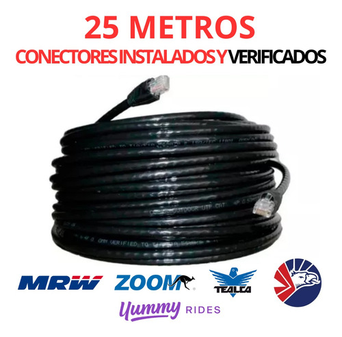 25 Metros Cable Red Internet Utp Cat5 Exterior