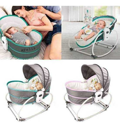 Silla Mecedora Y Vibradora Con Juguetes Convertible A Moises