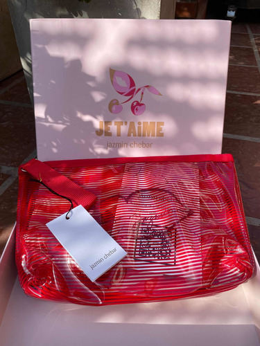 Lona, Neceser Y Almohada Inflable Jazmín Chebar Rojo