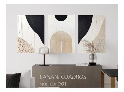 Cuadro Abstracto Nordico Textura Tendencia Living 150x70cm 