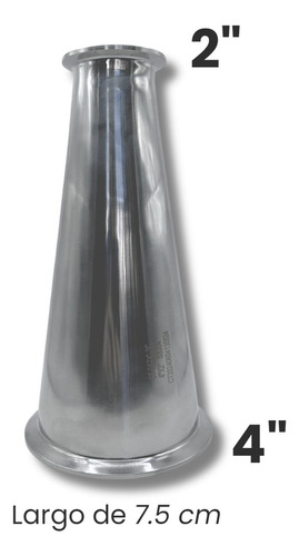 Reducción Sanitaria Tipo Triclamp 4in A 2in Acero Inoxidable