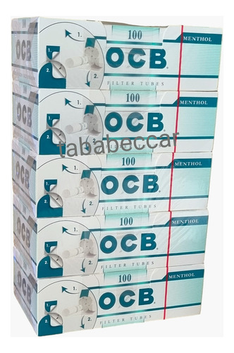 Tubos Ocb Mentol  X 5 Cajas (500 Tubos)